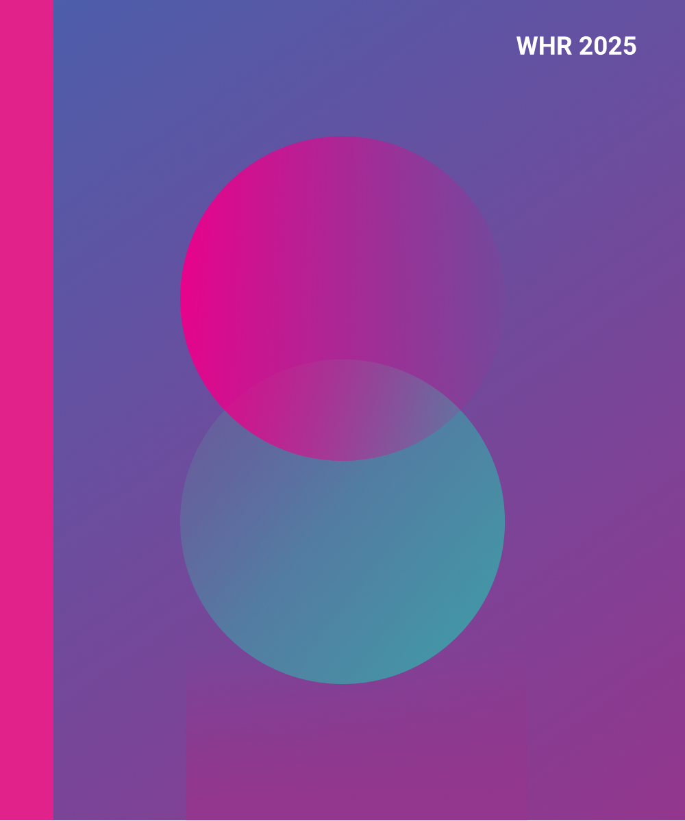 Ilustración de la portada del libro de World Hapiness Report, edición 2025